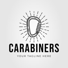 carabiner screw for rock climbing logo vector illustration design - obrazy, fototapety, plakaty