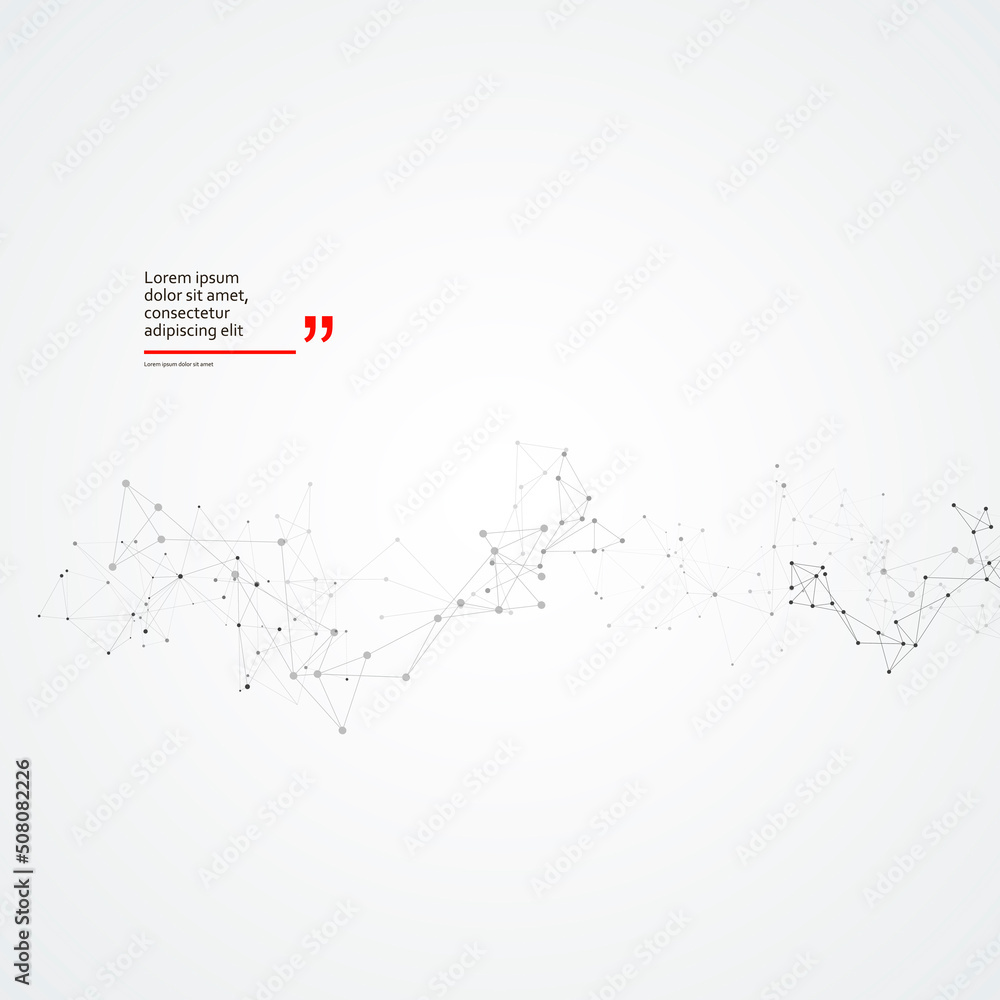 Poster Connection dots and lines background. Minimal molecule background. Vector low poly design