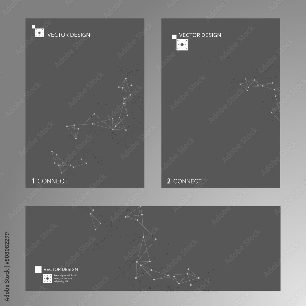 Aufkleber vector layout of presentation page design. connect dots and lines. template for presentation and bro