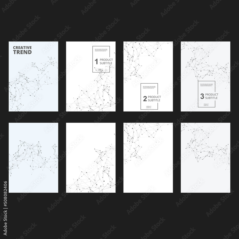 Poster Vector connect lines and dots. Brochure template for technology and science. EPS 10