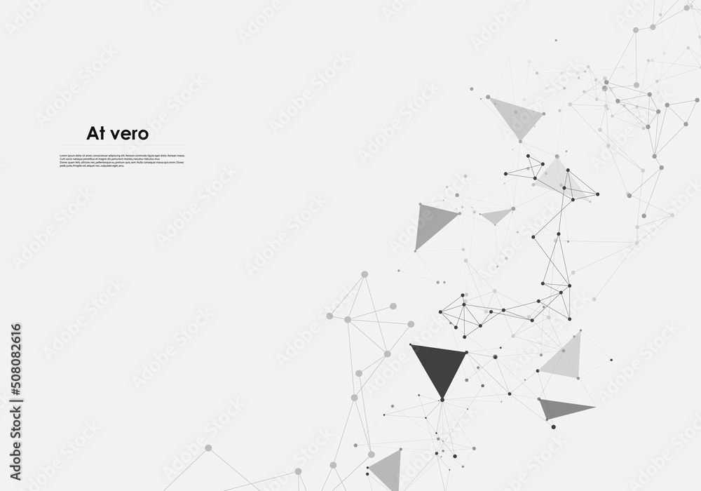 Poster vector molecular abstract template with connected dot and line. chemistry atom element connection. n