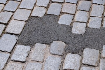 Old street fixed with asphalt