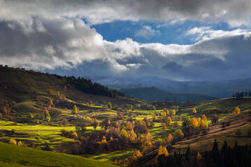 Naklejka premium beautiful nature landscape in autumn season