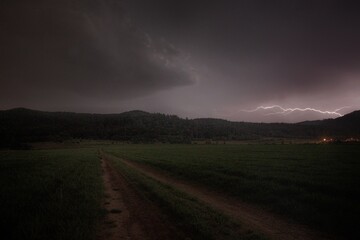 lightning in the mountains