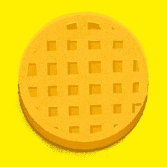 cute waffle pattern concept illustration with yellow background retro noise