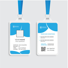 Modern Identity Employee Abstract professional, corporate office Id card design, Simple and Clean ID Card Design Template