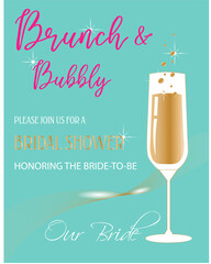 Modern bachelorette party invitation, grey, yellow and pink color. Used for web design, illustrations, banners, posters.