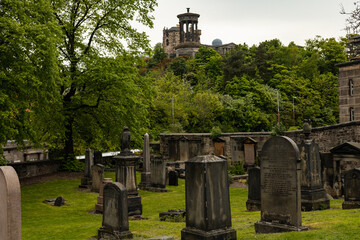 Fototapeta premium tombstone at the Old Calton Cemetery in Edinburgh