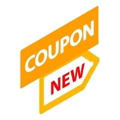 Marketing concept icon isometric vector. Price tag with inscription new, coupon. Shopping, marketing, business