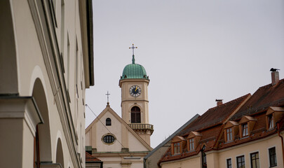 Regensburg a well preserved medieval town in Bavaria photographed in spring