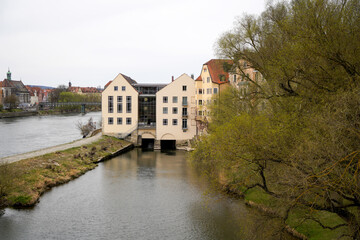 Fototapeta na wymiar Regensburg a well preserved medieval town in Bavaria photographed in spring