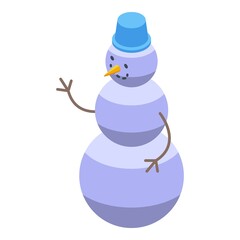 Yard snowman icon isometric vector. Snow winter. Cute man
