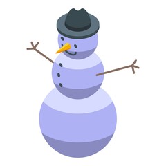 Snowman icon isometric vector. Snow winter. Hat man