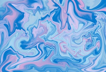 Abstract illustration of liquid form. Smooth lines. Blue liquid background and paint.