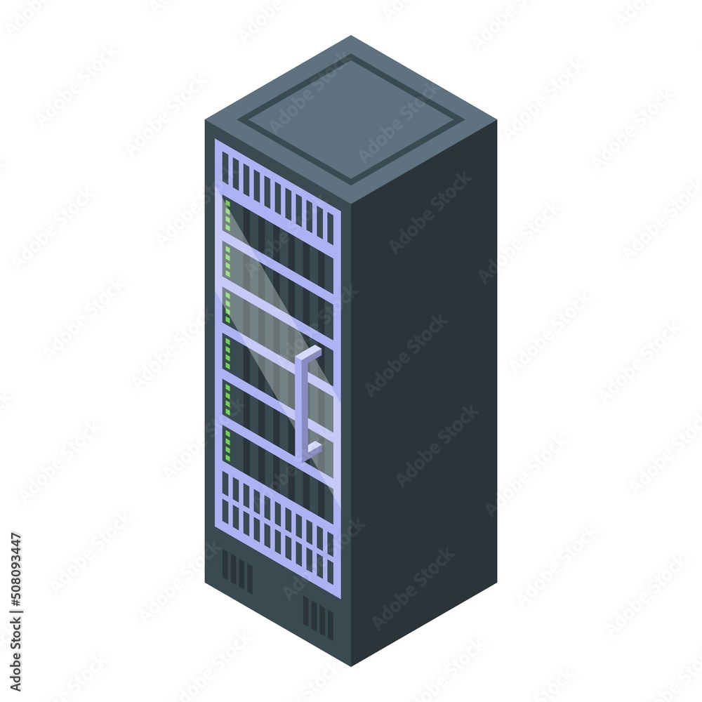 Poster server data storage icon isometric vector. digital memory. computer drive