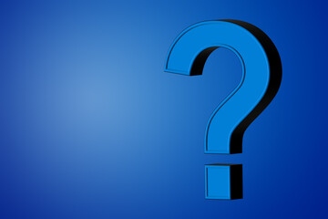 Question mark with a blue gradient background