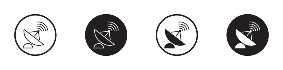 Antenna or satellite dish icon set. Vector illustration.