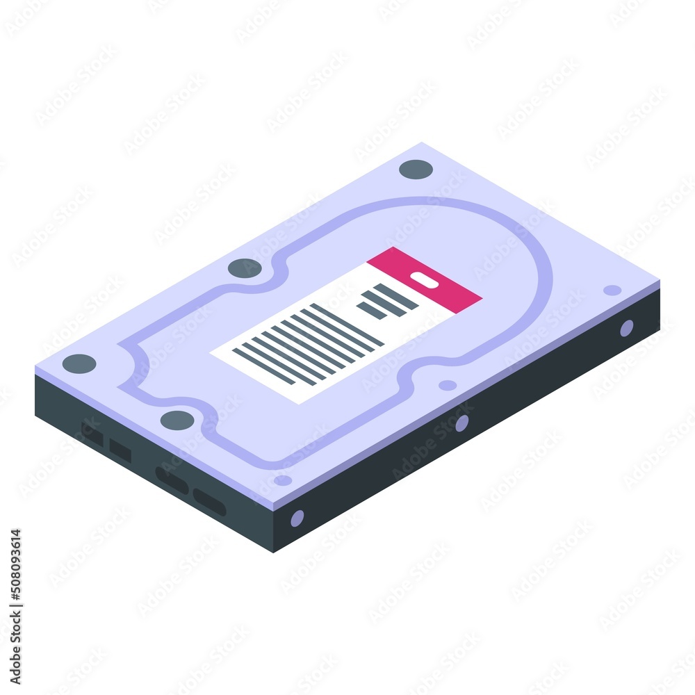 Poster computer disk icon isometric vector. sd card. memory ssd