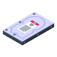 Computer disk icon isometric vector. Sd card. Memory ssd