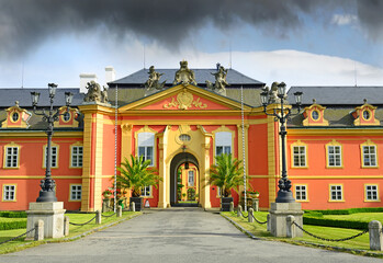 The castle Dobris in Central Bohemia - the rococo chateau with a distinguished facade, Czech...