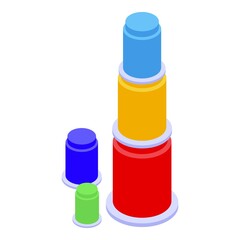 Montessori icon isometric vector. Education toy. Wood smart