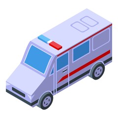 Fototapeta premium Ambulance car icon isometric vector. Hospital health. City clinic