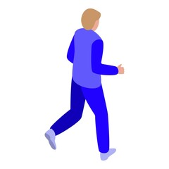 Running hospital nurse icon isometric vector. Health building. Medical clinic