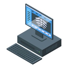 Xray image icon isometric vector. City center. Clinic building
