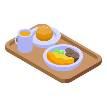 Hospital Food Menu Icon Isometric Vector. Health Clinic. City Center