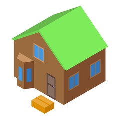 Home delivery parcel icon isometric vector. Food courier. Service online