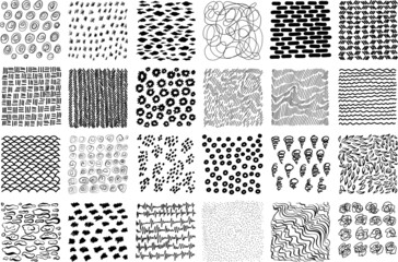 Hand-drawn abstract vector textures. Minimal graphic patterns in the form