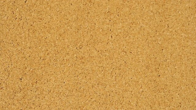 Empty classic traditional pin board, blank cork board abstract background texture, still minimal backdrop, nobody, no people. New simple light brown corkboard material structure extreme closeup