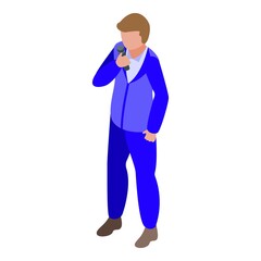 Businessman motivational speaker icon isometric vector. Seminar people. Business presentation