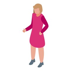 Woman motivational speaker icon isometric vector. Seminar people. Auditorium speech