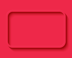 Red frame stripes vector background.Red wooden frame hanging on the red wall background. Realistic blank frame mockup, for text or image placement. Empty elegant frame vector.
