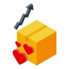 Parcel box influencer icon isometric vector. Digital influence. Social content