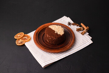 cake, cake on a black background, sweet dessert