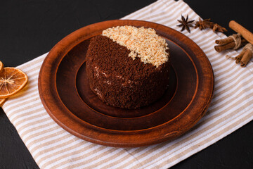 cake, cake on a black background, sweet dessert