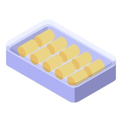 Earplugs box icon isometric vector. Ear plug. Noise protection