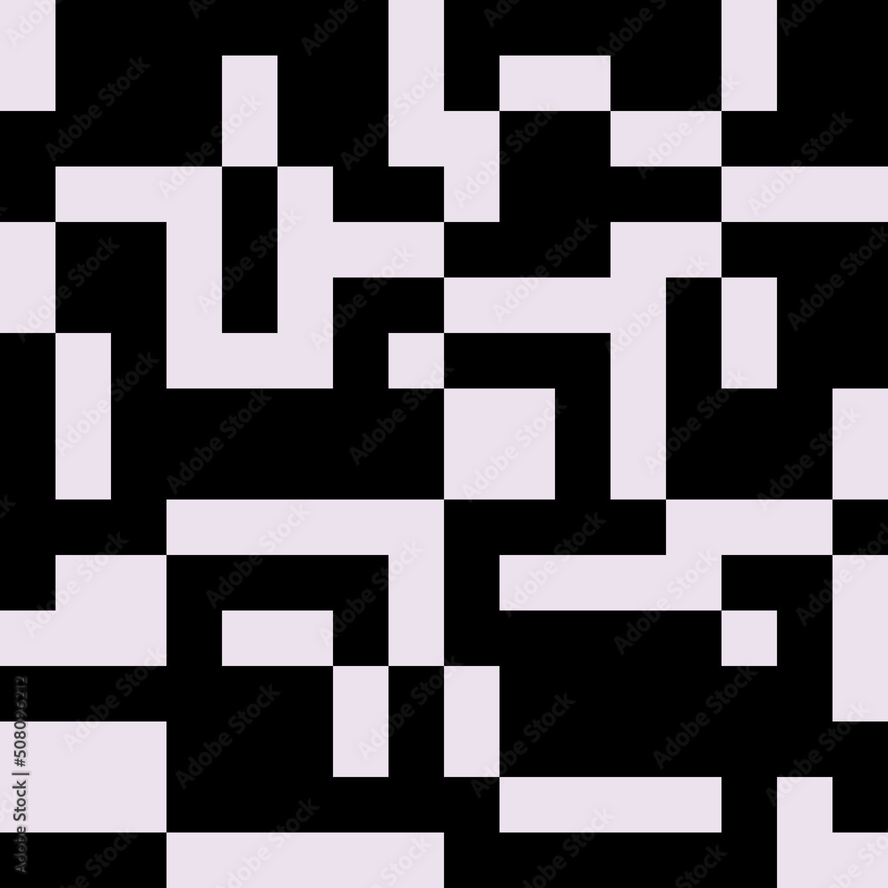 Poster Abstract black and white painting. Vector from cubes and squares. Simple vector texture for the interior.