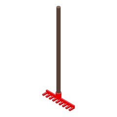 Farm rake icon isometric vector. Dry field. Wheat stack