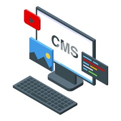 Cms development icon isometric vector. Html interface. Digital data