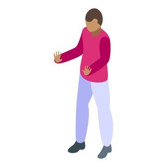 Stop fear icon isometric vector. Panic attack. Anger sad