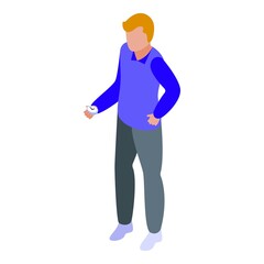 Training support icon isometric vector. Treatment injury. Child aid check