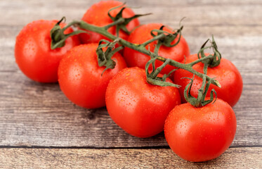 tomatoes on a wooden table