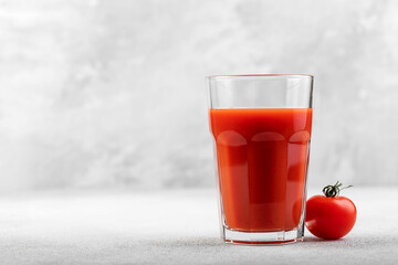 red tomato juice in glass 