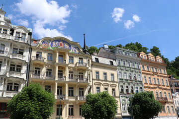 Fototapeta na wymiar Bäderstadt Karlsbad - Karlovy Vary in Böhmen - Tschechien