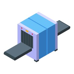 Xray scan box icon isometric vector. Body chest. Radiation machine