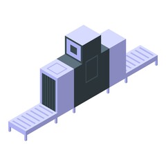 Xray scan line icon isometric vector. Chest body. Cage machine
