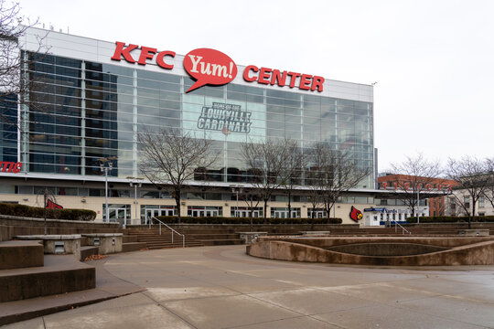 Louisville, KY, USA - December 28, 2021: KFC Yum! Center In Louisville, KY, USA. KFC Yum! Center Is An Indoor Arena Hosting Concerts, University Of Louisville Men's And Women's Basketball.